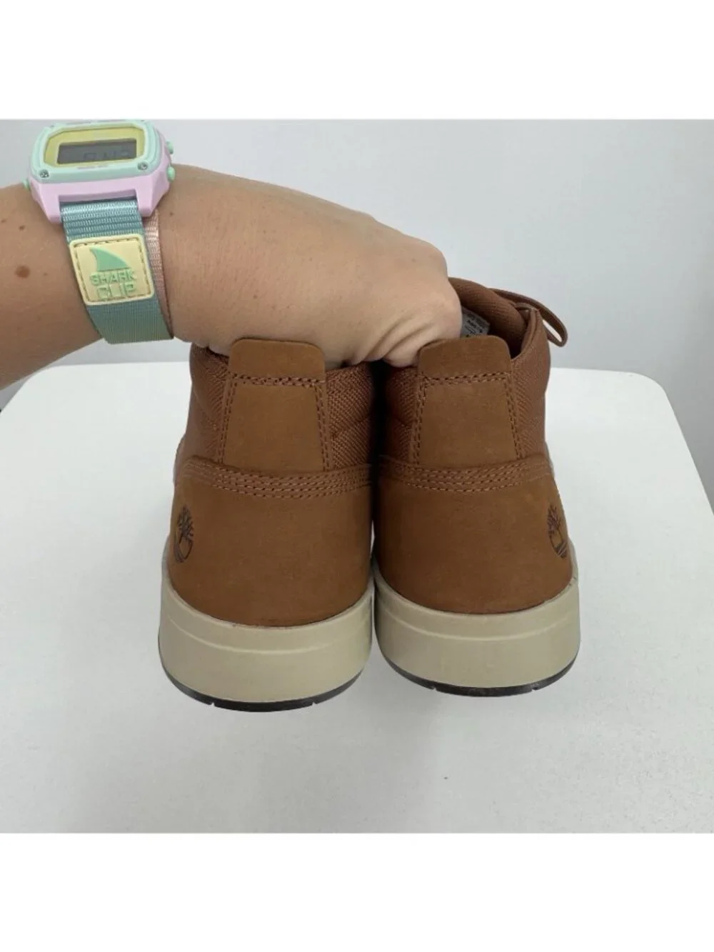 Timberland Men's Tree Davis Square Mid Top Lace-Up Sneakers in Saddle size 9.5